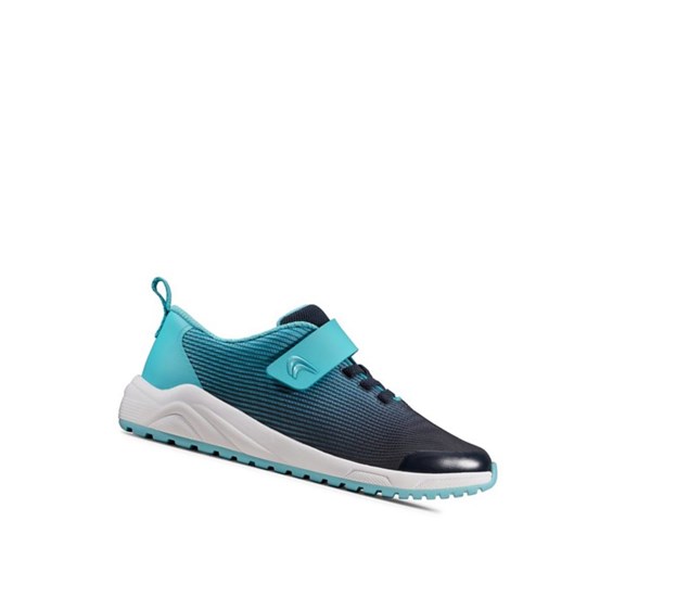 Clarks Aeon Pace Leder Sneakers Jungen Navy | ENRQ32401