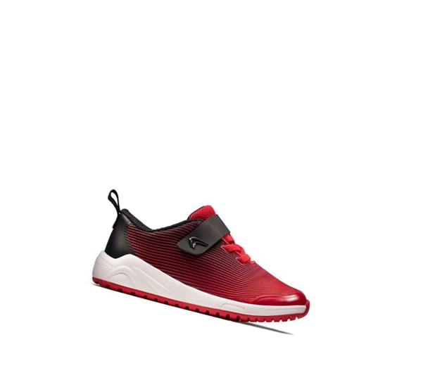 Clarks Aeon Pace Leder Sneakers Jungen Rot | QICU62089