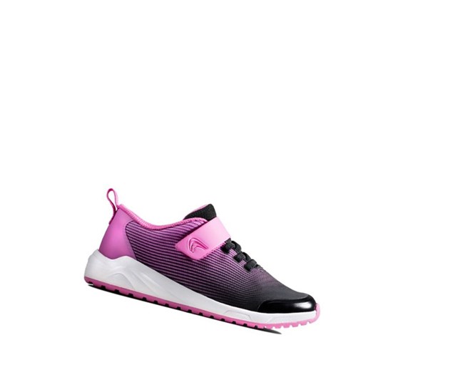 Clarks Aeon Pace Leder Sneakers Mädchen Rosa | XNWJ76930