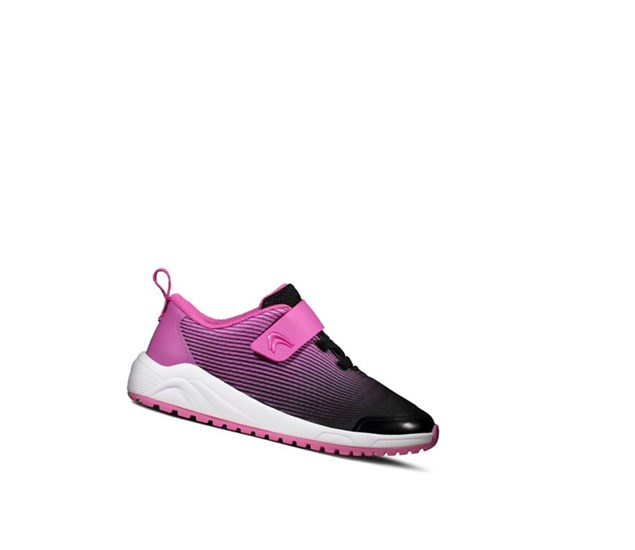 Clarks Aeon Pace Leder Sneakers Mädchen Rosa | XYWN19306