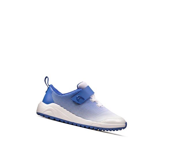 Clarks Aeon Pace Leder Sneakers Mädchen Blau | YIMW91305