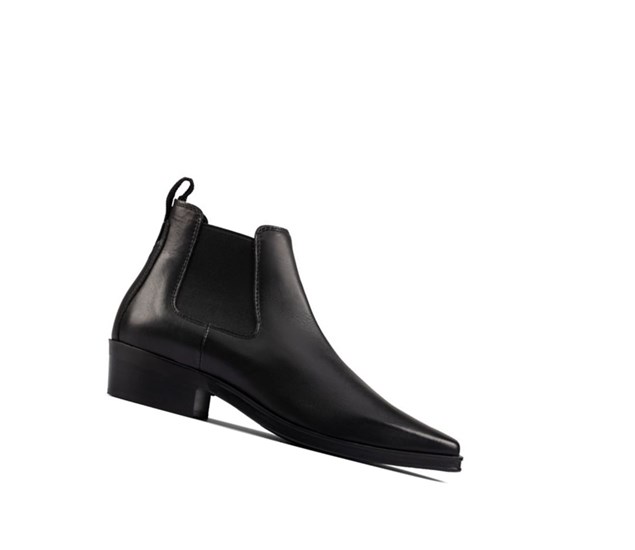 Clarks Alcina Top Leder Chelsea Boots Damen Schwarz | CHWO90514
