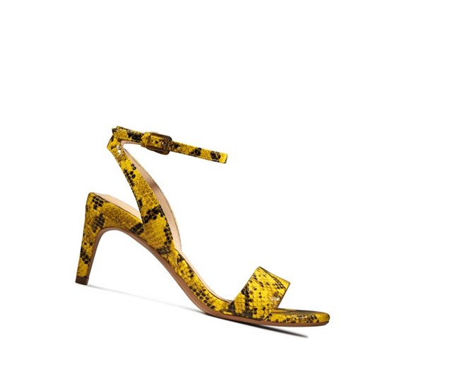 Clarks Amali Jewel Sandalen Absatz Damen Gelb Schlangenoptik | XESV39581