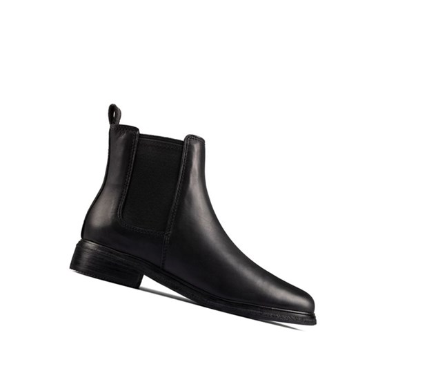 Clarks Arlo Leder Chelsea Boots Damen Schwarz | UYAT32704