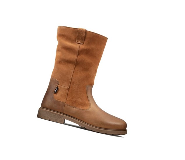 Clarks Astrol Rise Leder Lederstiefel Mädchen Braun | HNFJ63978
