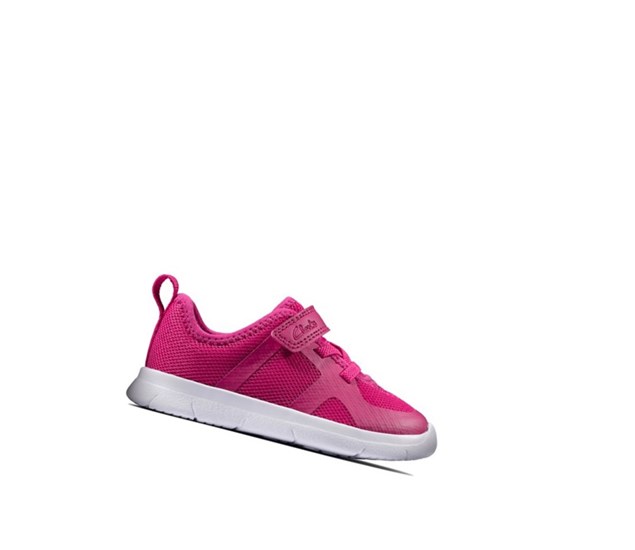 Clarks Ath Flux Leder Lederschuhe Mädchen Rosa | NGKH51097
