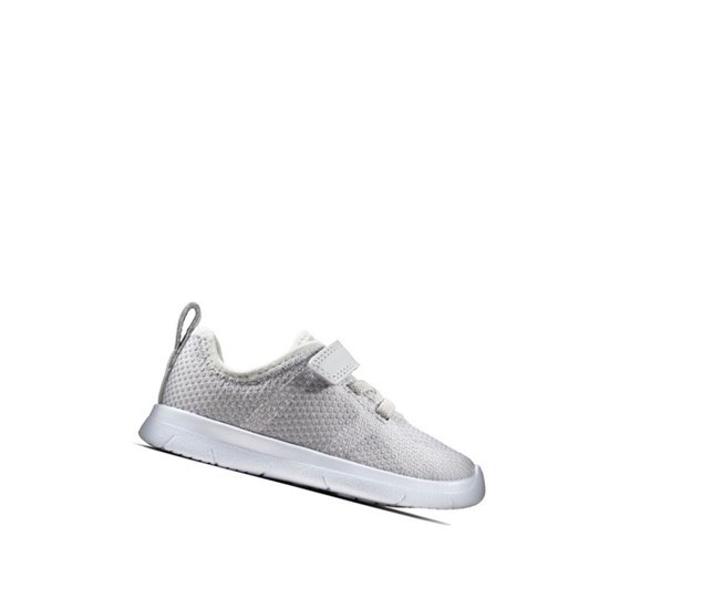 Clarks Ath Flux Leder Sneakers Mädchen Grau | DMXY74189