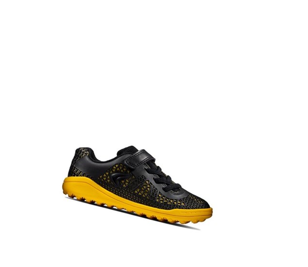 Clarks Award Swift Sneakers Jungen Schwarz Gelb | FKOV25013
