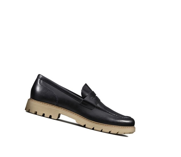Clarks Batcombe Edge Leder Bootsschuhe Herren Navy | MAUR83509