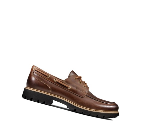 Clarks Batcombe Sail Leder Bootsschuhe Herren Dunkelbraun | KBEM12953