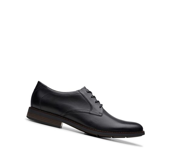 Clarks Becken Spitze Leder Wanderschuhe Herren Schwarz | DWEY49253