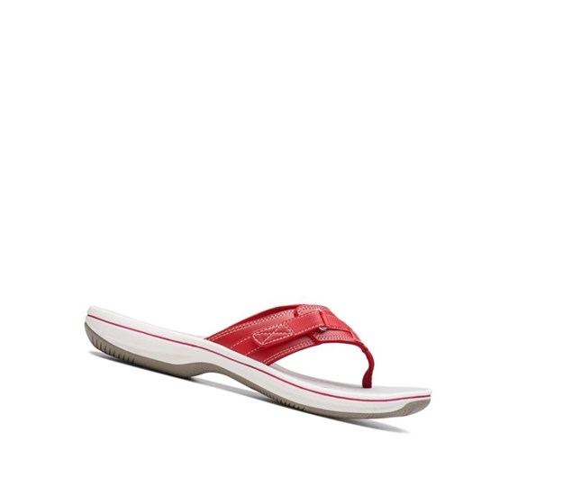 Clarks Brinkley Sea Flip Flops Damen Rot | EBRV64325