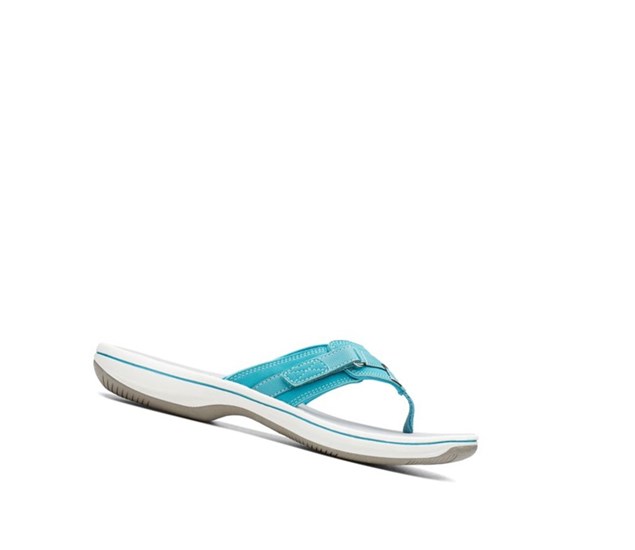 Clarks Brinkley Sea Flip Flops Damen Türkis | TDZR75219