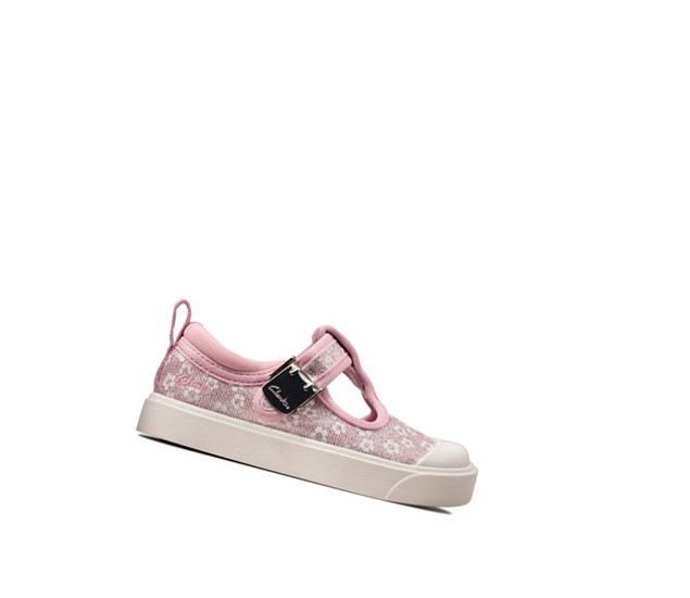 Clarks City Dance Floral Freizeitschuhe Jungen Rosa | PVZN17365