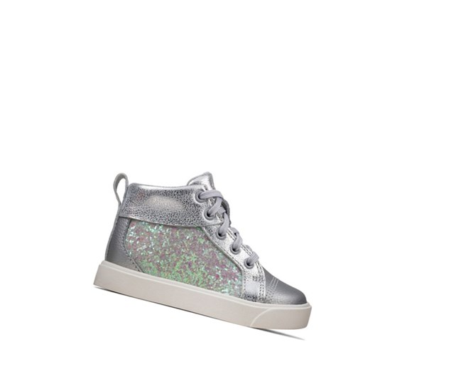 Clarks City Oasis Leder Lederschuhe Mädchen Silber Metal | XFQG12798