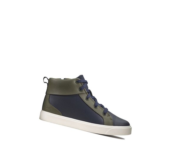 Clarks City Oasis Leder Lederstiefel Jungen Navy | XLMH73420