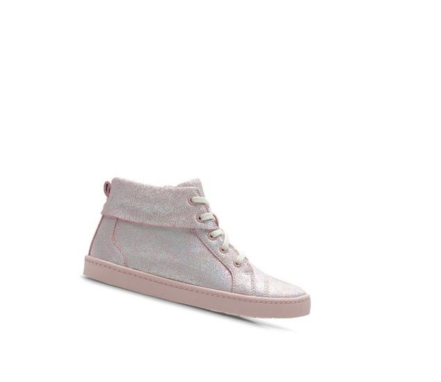 Clarks City Oasis Leder Stiefeletten Jungen Rosa | UVXZ26758