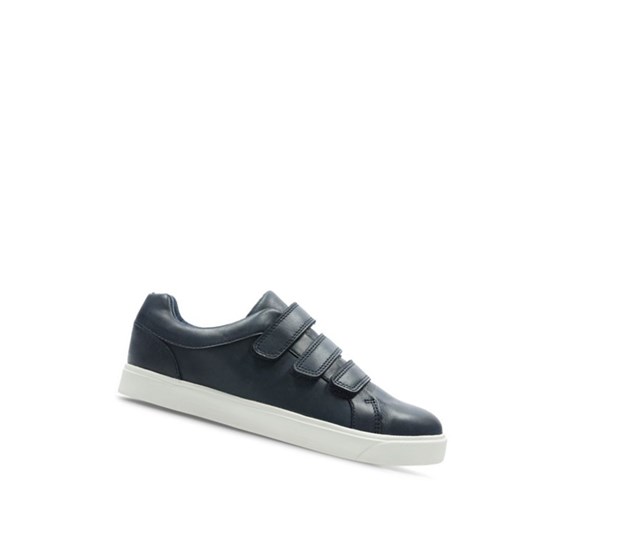 Clarks City Oasis Lo Leder Sneakers Jungen Navy | GUWA95842