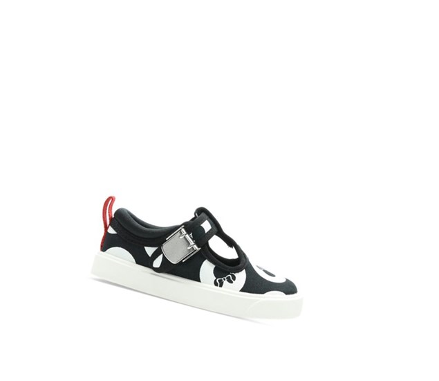 Clarks City Polka T-bar Lässige Turnschuhe Jungen Schwarz | UJZN54963