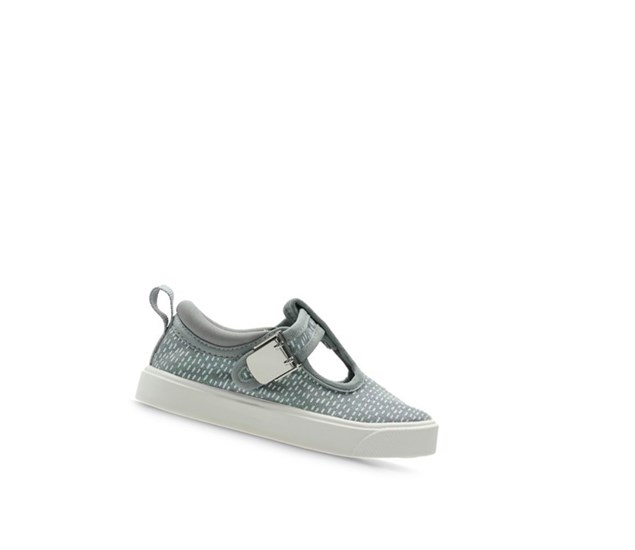 Clarks City Spark T-bar Freizeitschuhe Mädchen Silber Metal | PFOG82930