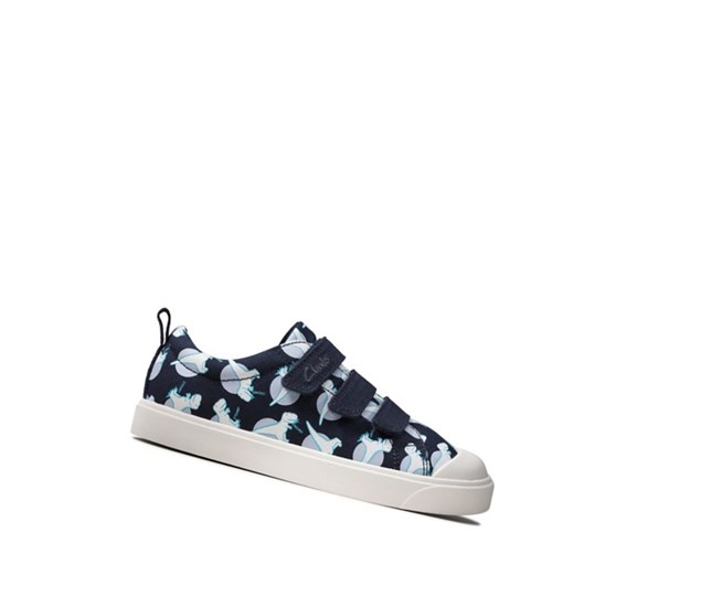 Clarks City Vibe Freizeitschuhe Mädchen Navy | CRBT27089