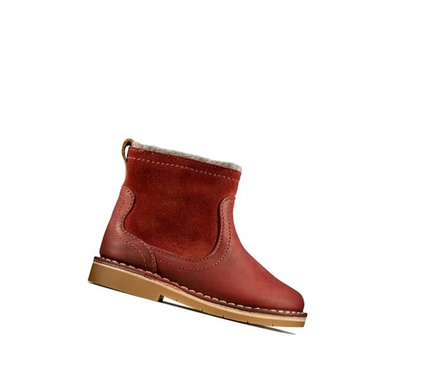 Clarks Comet Frost Leder Lederschuhe Mädchen Dunkelrot | TBES98214