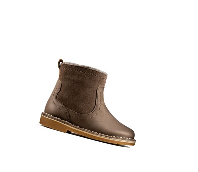 Clarks Comet Frost Leder Lederstiefel Mädchen Braun | TOMN30961