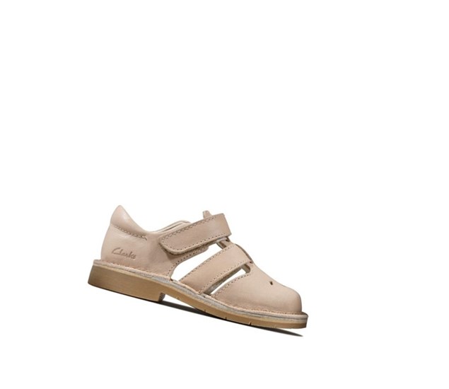 Clarks Comet Sand Leder Lässige Sandalen Mädchen Hautfarbe | BFRS26418