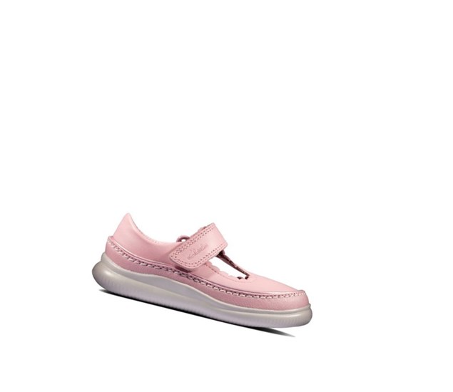 Clarks Crest Sky Leder Lederschuhe Mädchen Rosa | NYGW90274