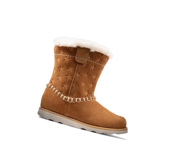 Clarks Crown Piper Wildleder Wildlederstiefel Mädchen Braun | NZPF68293