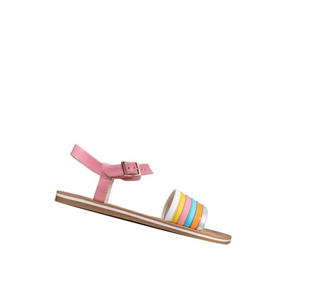 Clarks Finch Stride Leder Lässige Sandalen Mädchen Multicolour | WDGX80426