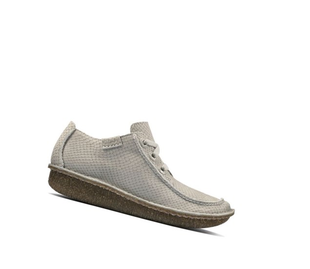 Clarks Funny Dream Nubuck Flache Schuhe Damen Hellgrau | IXLE43251