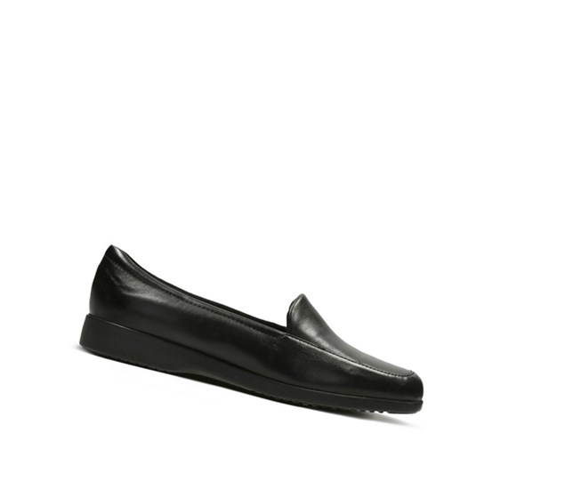 Clarks Georgia Leder Loafers Damen Schwarz | VANT15840