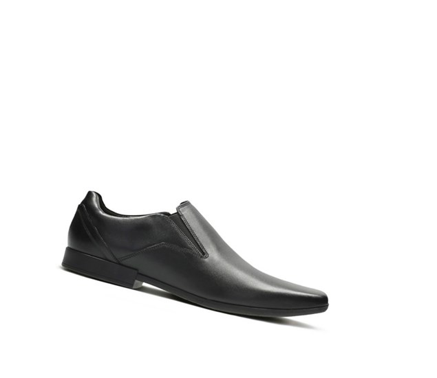 Clarks Glement Slip Leder Slip On Schuhe Herren Schwarz | GMOT13984