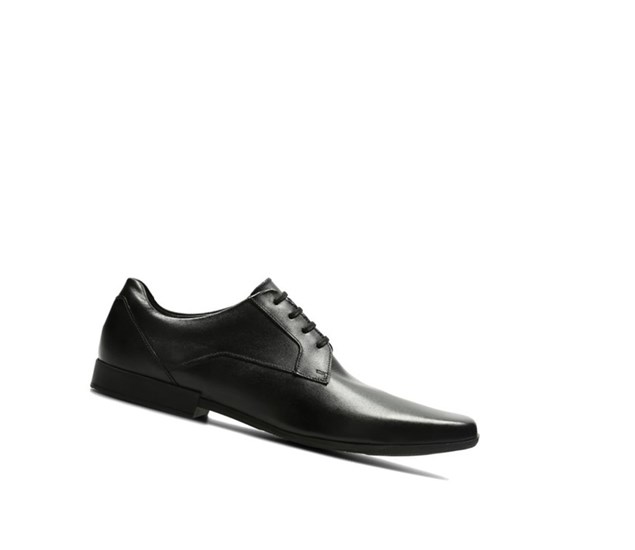 Clarks Glement Spitze Leder Lederschuhe Herren Schwarz | VPMZ96058