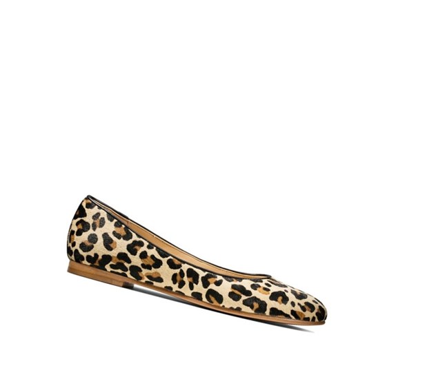 Clarks Grace Piper Print Leder Flache Schuhe Damen Leopard | BXKQ65042