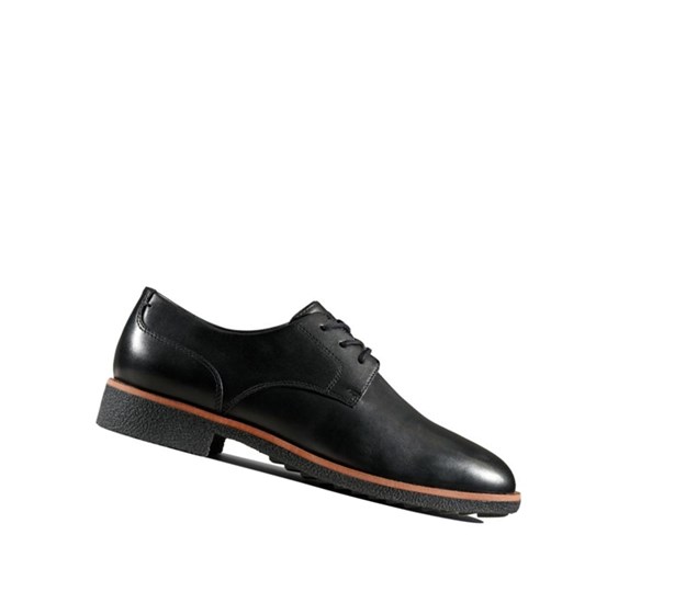 Clarks Griffin Lane Leder Lederschuhe Damen Schwarz | QKIH13908