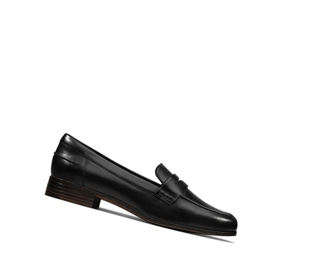 Clarks Hamble Leder Flache Schuhe Damen Schwarz | CGUL14837