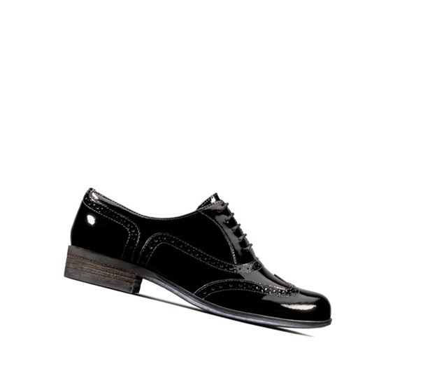 Clarks Hamble Oak Lack Flache Schuhe Damen Schwarz | KNCQ48153
