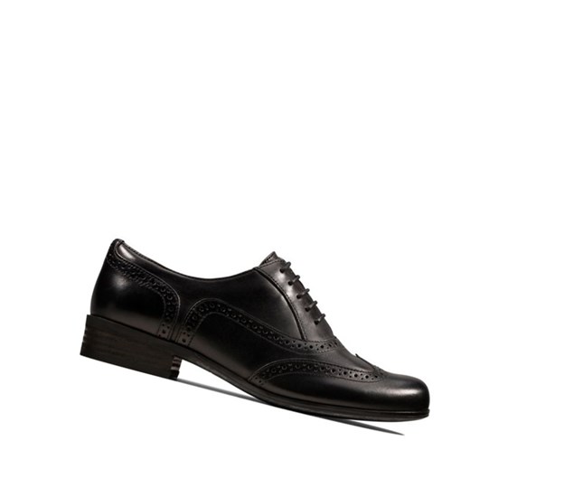 Clarks Hamble Oak Leder Weite Fit Lederschuhe Damen Schwarz | PHBI15974