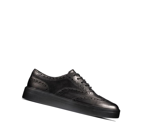 Clarks Hero Leder Flache Schuhe Damen Schwarz | UXGZ04316