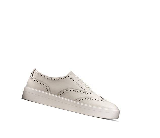 Clarks Hero Leder Lederschuhe Damen Weiß | HOZD47586