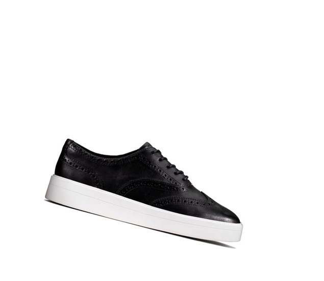 Clarks Hero Leder Sneakers Damen Schwarz | VZEC09375