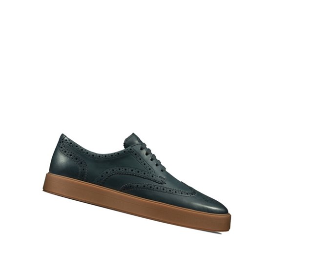 Clarks Hero Limit Leder Sneakers Herren Navy | JFLP39462
