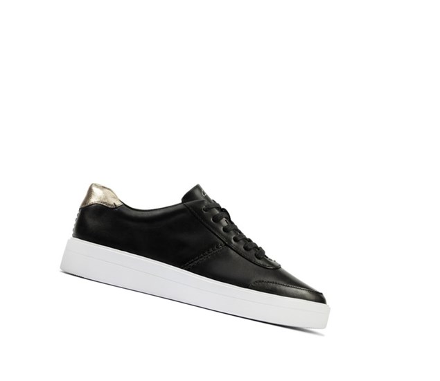 Clarks Hero Walk Spitze-ups Leder Flache Schuhe Damen Schwarz | VJKA74139