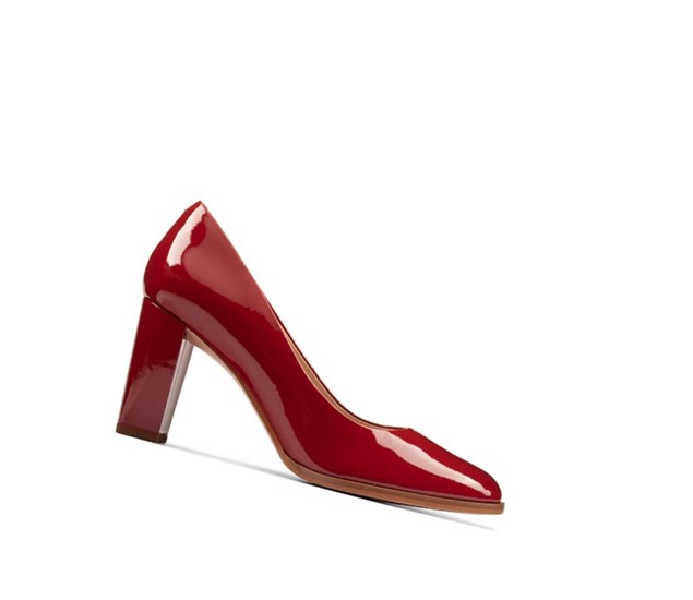 Clarks Kaylin Cara 2 Lack Leder Hohe Schuhe Damen Rot | RGPF28160