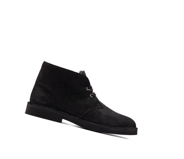 Clarks Laufschuhe Wildleder Wüstenstiefel Herren Schwarz | FXKS68435