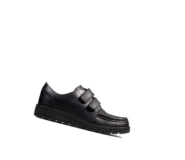 Clarks Mendip Bright Leder Schulschuhe Mädchen Schwarz | XFBM51802
