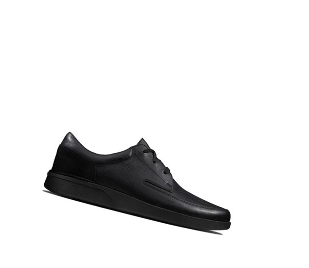 Clarks Oakland Craft Leder Lederschuhe Herren Schwarz | VKMD95207
