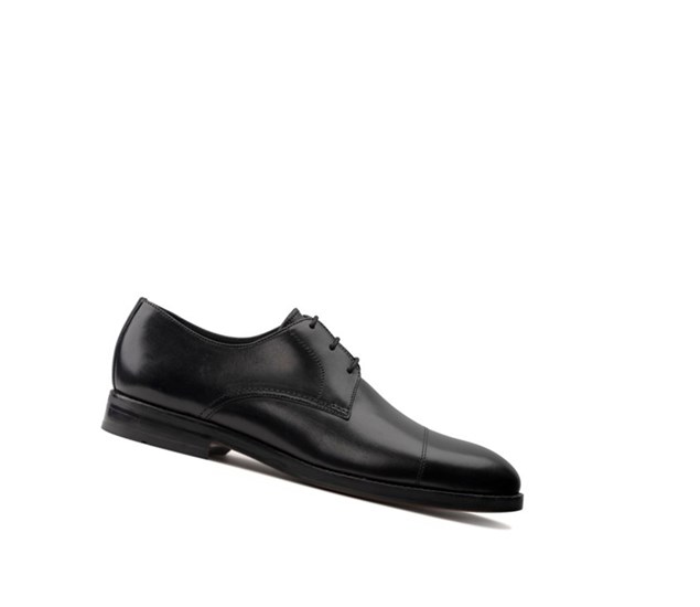 Clarks Oliver Cap Leder Weite Fit Lederschuhe Herren Schwarz | VKXM68175